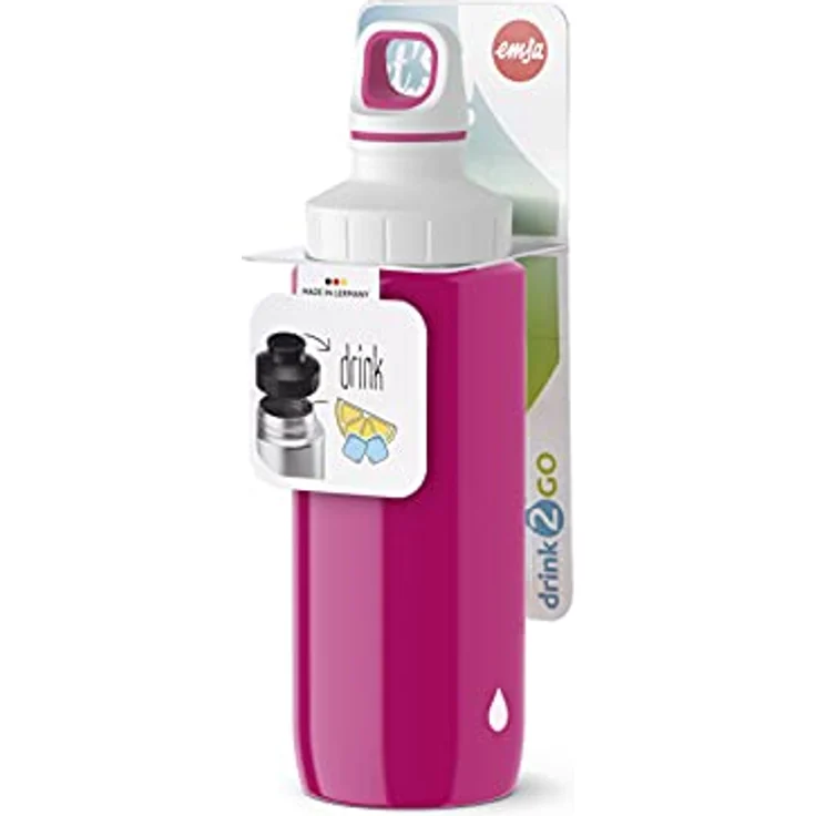 Emsa N3010500 Drink2Go Lightsteel Trinkflasche (Fassungsvermögen: 0,6 Liter, Edelstahl) pink-Drop White – Bild 5