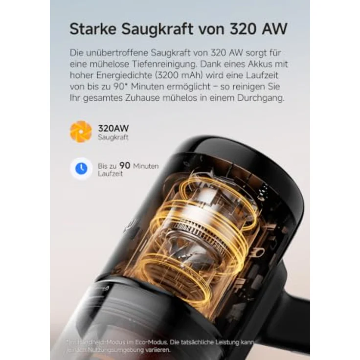 UWANT V800, Bodenstaubsauger mit 480AW Hurrikansaugleistung und selbstreinigendem System – Bild 4