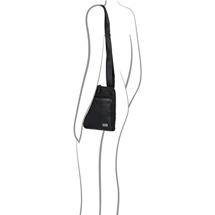 Brics Monza Handtasche, kompakte Schultertasche aus Leder und Nylon, Schwarz, mit organisiertem Innenraum und verstellbarem Schultergurt – Bild 6