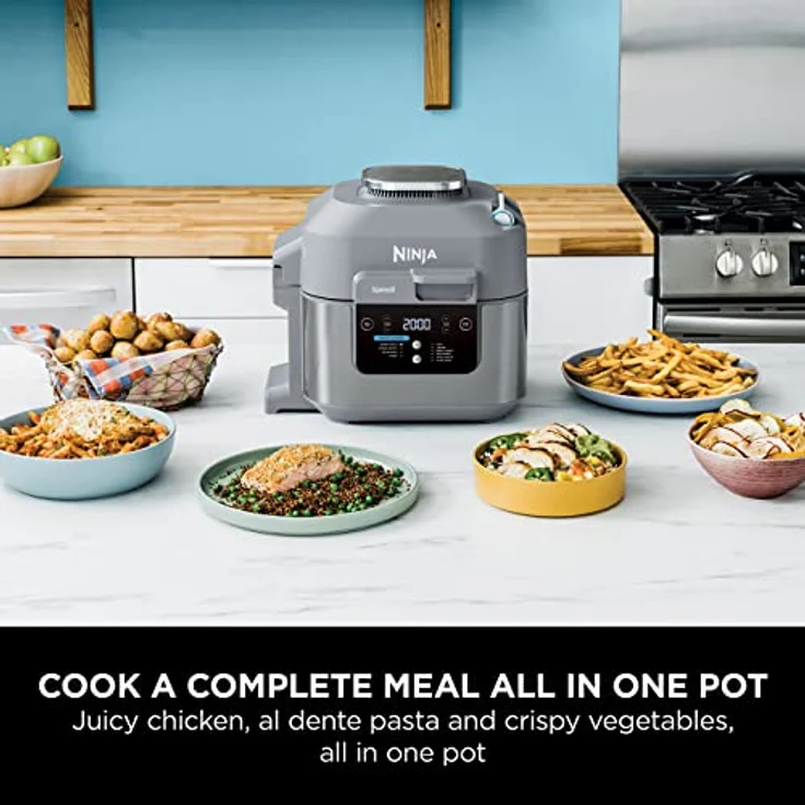 Ninja Speedi 10-in-1 Rapid Cooker & Air Fryer [ON400UK], 5.7L, Speedi Meals, Air Fry, Steam, Grill, Bake, Roast, Sear, Slow Cook & More, Cooks 4 Portions, Sea Salt Grey – Bild 2