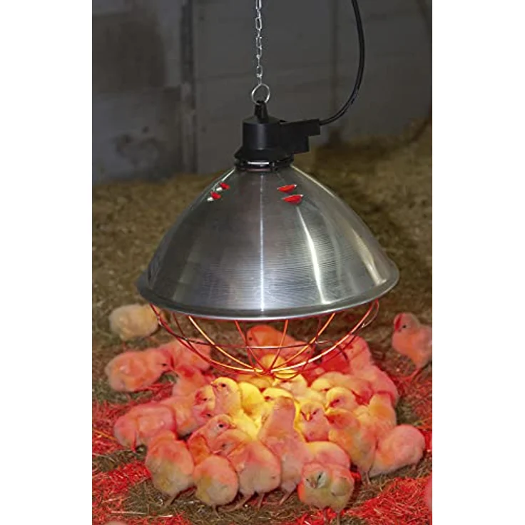 Kerbl Infrarot-Wärmestrahler 5,0mtr. 35cm Reflector Wärmestrahlgerät Ferkelaufzucht, Alu-Schirm ø 35 cm, max. 250 W Leuchtmittel – Bild 3