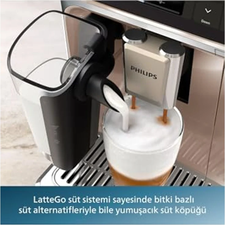 Philips Kaffeevollautomat EP5543/80 5500 Series, 20 Kaffeespezialitäten (heiß oder eisgekühlt), Rosé-Weiß, LatteGo-Milchsystem, SilentBrew Technologie – Bild 9