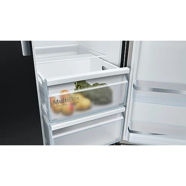 Bosch KAD93ABEP Serie 6 Amerikanischer Side-by-Side Kühlschrank, 178,7 x 90,8 cm, 371 L Kühlen + 191 L Gefrieren, Eis- und Wasserspender mit Wasseranschluss,No Frost, XXL-Fassungsvermögen – Bild 3