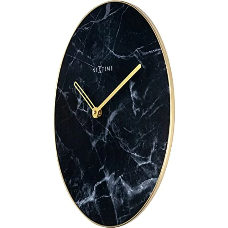 Nextime Wanduhr Marble (40 cm) - NeXtime Wanduhr Marble Ø 40 cm Schwarz Gold – Bild 5