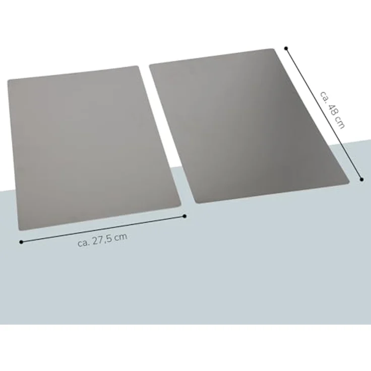 bremermann Herd-Abdeckplatte 2er Set, Edelstahl 2in1 Abdeckplatte und Wandspritzschutz, matt gebürstet, 27,5 x 48 cm – Bild 7
