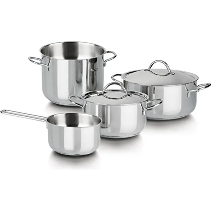Barazzoni Cuocimania Topfset, 9-teilig 6 STK Silber/schwarz