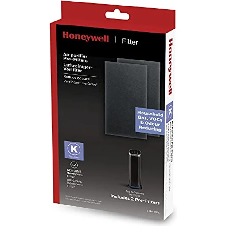 Honeywell HRF-K2E K-Vorfilter kompatibel HFD323E Luftreiniger AirGenius 5 Schwarz