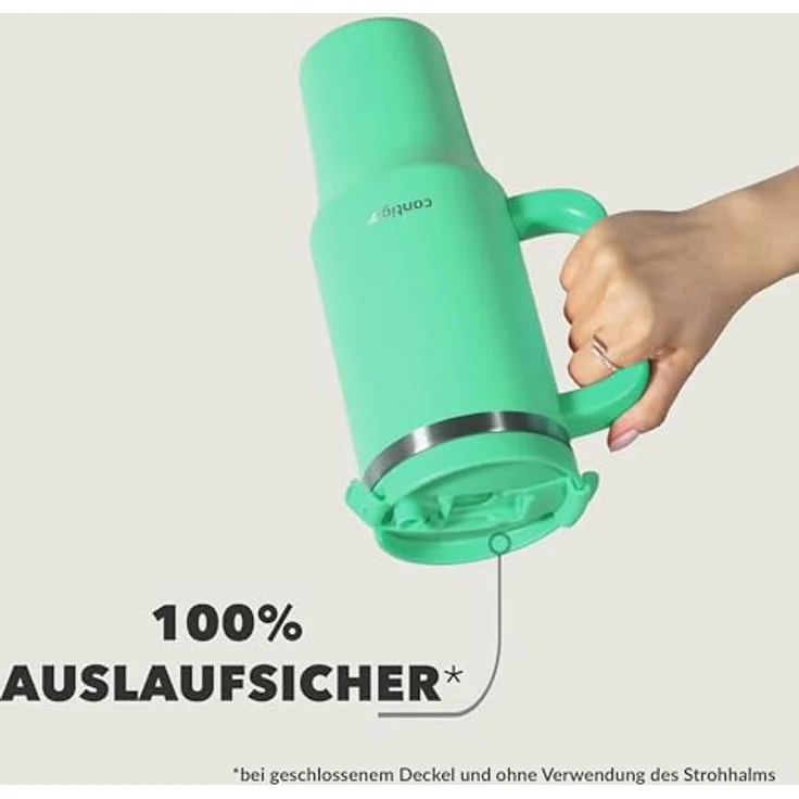 Contigo Streeterville Thermosflasche 1200 ml, isolierte Edelstahl-Trinkflasche mit Henkel und Strohhalm, hält Getränke bis zu 29 Stunden kalt, BPA-frei, spülmaschinenfest – Bild 4