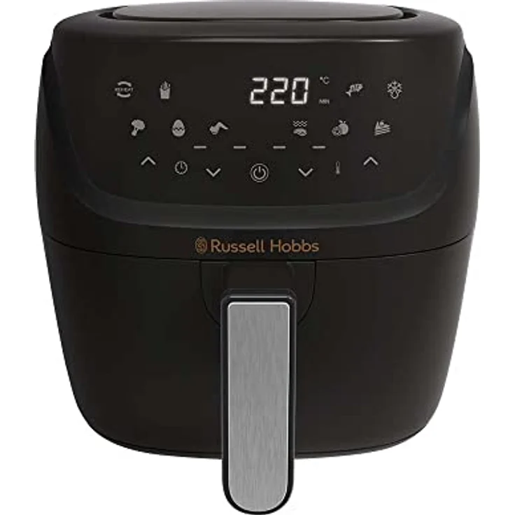 Russell Hobbs Heißluftfritteuse L 4l [7 Kochfunktionen|10 Programme] AirFryer (spülmaschinenfest, max. 220°C, Touchscreen, Fritteuse ohne Öl, Grillen, Backen, Braten, Dörren etc.) SatisFry 27160-56 – Bild 1