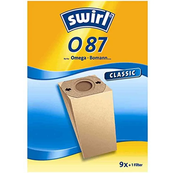 Swirl O87 Staubsaugerbeutel, 9 Stück, Staubfilterbeutel aus Spezialpapier optimiert für maximale Saugkraft