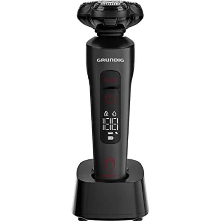 Grundig ProClub MS 9130 Herrenrasierer, BeardCare Sensor, Kunststoff des äußeren Gehäuses aus 61% recyceltem Kunststoff, Titanium Blades, Wet & Dry, Langhaarschneider, Mattschwarz/Rot – Bild 2