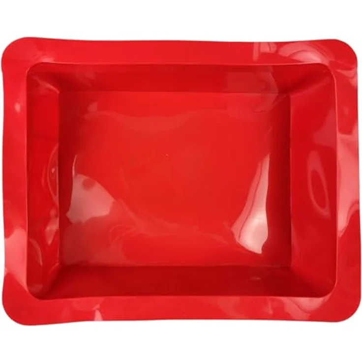 GMMH Auflaufform XXL Silikonbackform Lasagneform Kastenform Backform Kuchenform Brotbackform Königskuchenform (rot) – Bild 7
