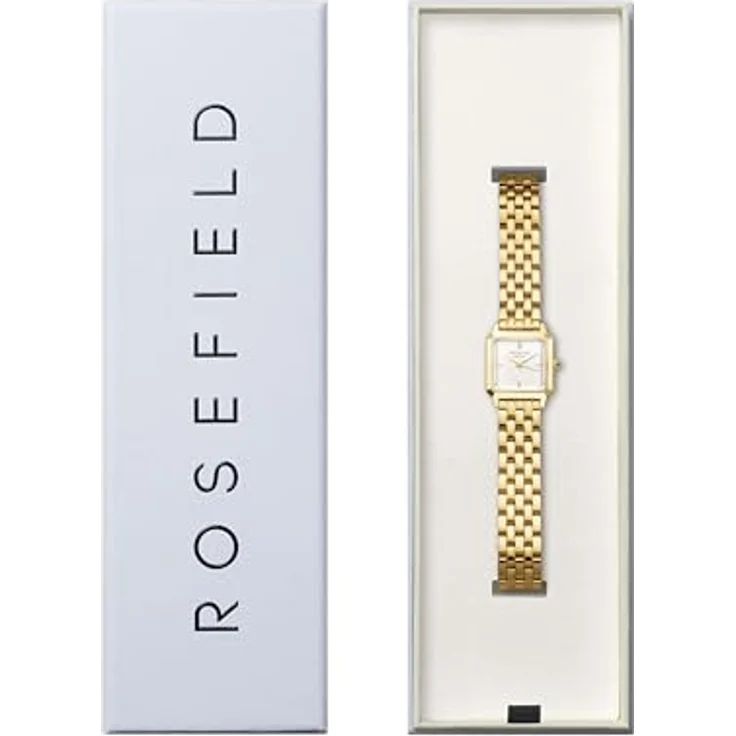 Rosefield Boxelle White Gold, Armbanduhr für Damen, wasserdicht bis 3 ATM, elegantes Design – Bild 5