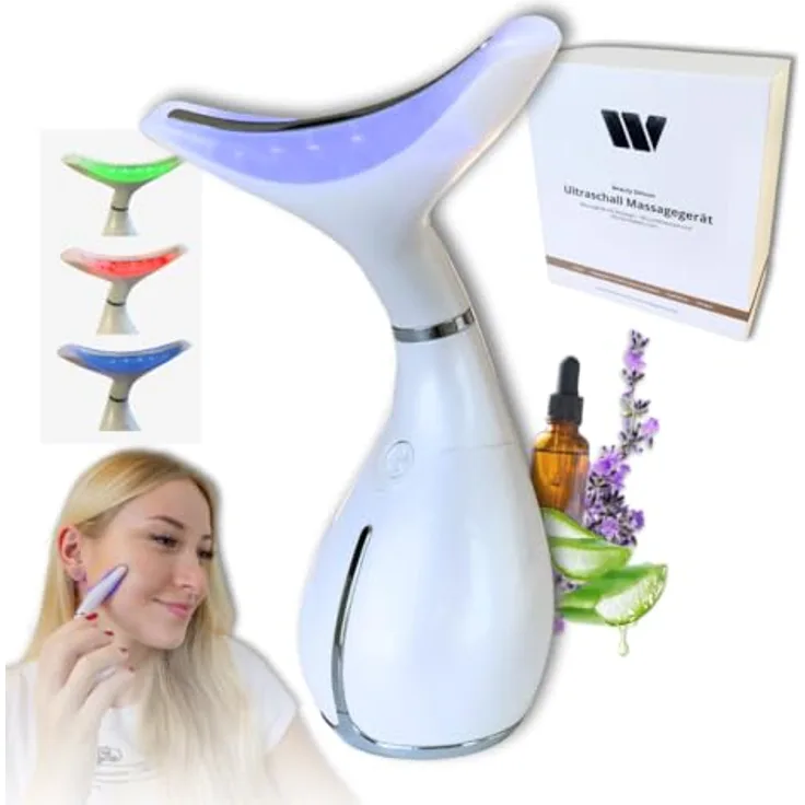 Winch Anti-Aging-Wunder Gegen Falten [Neuheit] – Beauty Deluxe | LED-Lichttherapie, Wärme- & Kältetherapie, Lifting (Weiß-Gold)