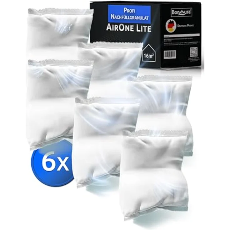 BonAura® Luftentfeuchter Nachfüllpack 6x 450g - Granulat Set für Räume bis 16m² - Effektiver Schimmel- und Geruchsschutz – Bild 1