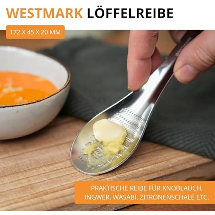 Westmark Löffel- - Ingwerreibe aus rostfreiem Edelstahl, 18,3 x 4,2 cm, 11582260 – Bild 3