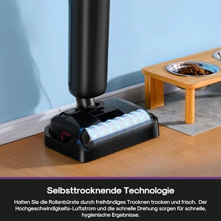 Eureka FloorShine 460, Kabelloser Nass Trockensauger mit Wischfunktion, 180° Flachdesign, 17000 Pa, 30 min Laufzeit für harte Böden – Bild 5