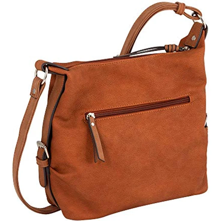 TOM TAILOR Umhängetasche CAIA Cross bag M, Nubuklederimitat, 7 Fächer, Smartphone-Fach, beige – Bild 2