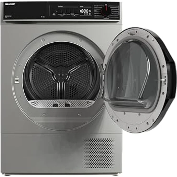 Sharp KD-PRO0S7GSD-DE Wäschetrockner, 10 kg, Energieeffizienzklasse D, WiFi, 15 Programme inkl. 20-Minuten-Schnelltrockenprogramm, Silber – Bild 3
