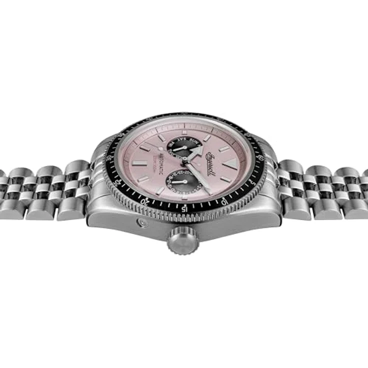 Ingersoll Die Rider, 52 mm automatische Herrenuhr mit rosa Zifferblatt und silberfarbenem Edelstahlarmband - I17201, wasserdicht bis 50 m – Bild 5