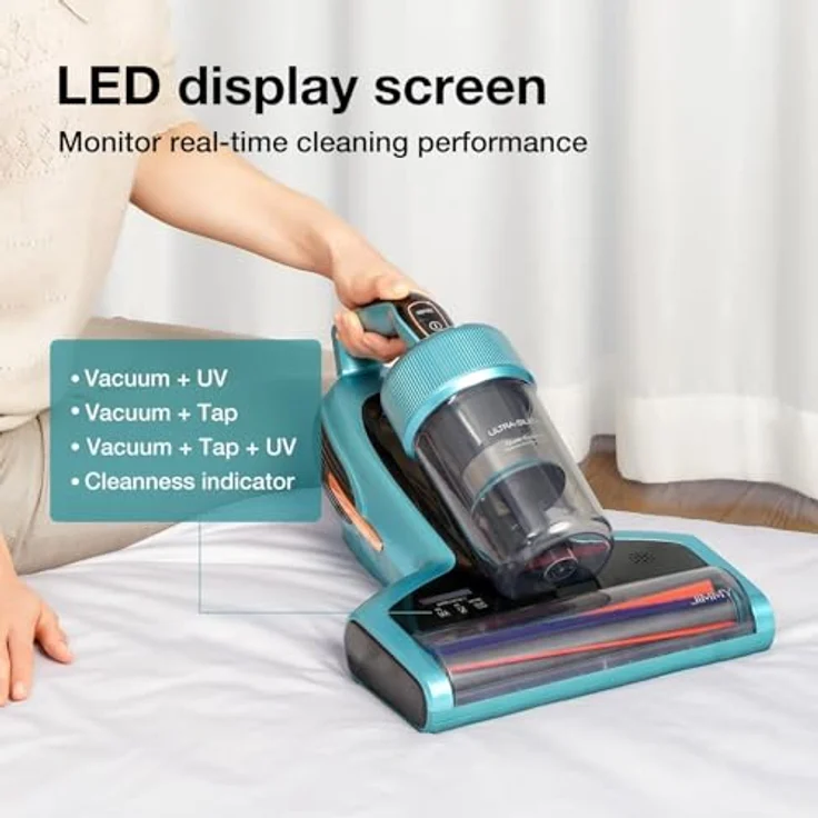 Jimmy BX7 Pro Anti-Milben Handstaubsauger mit UV-C Licht und Ultraschall, 700 Watt, türkis – Bild 6