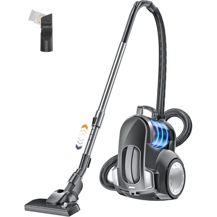 Forrlite Bodenstaubsauger F100, Beutelloser Staubsauger mit 900 W, leise, starke Saugleistung, 2,5L Staubbehälter, für Hartböden und Teppiche, 5m Kabel