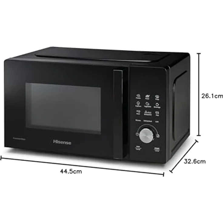 Hisense, H20MOBSD1HG MWO+Grill 20L Türöffnung links LED Display mit Tasten 9 Funktionen max. Leistung 700W Quarzgrill, Mikrowelle - 20 Liter Fassungsvermögen – Bild 2