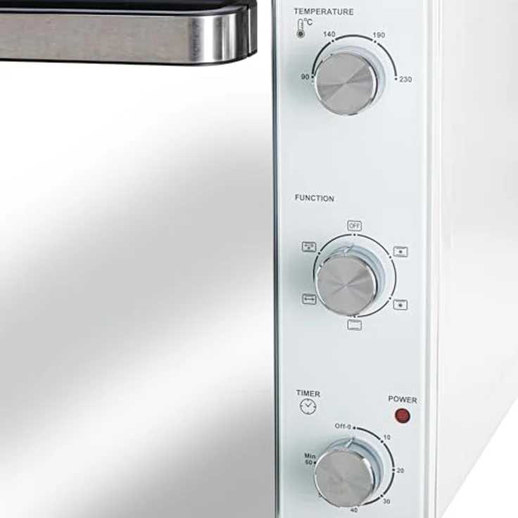 Adler Minibackofen AD 6027, Elektrobackofen, 48L, Umluft, Timer, Drehspieß, Weiß – Bild 5