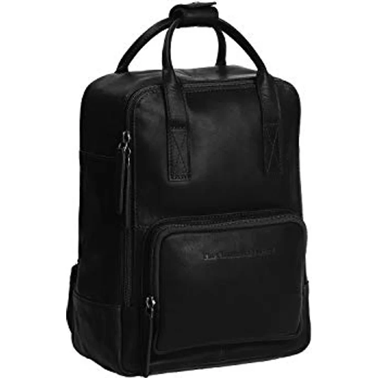 The Chesterfield Brand Wax Pull Up City Rucksack, Leder 30 cm, schwarz, 100% Leder, kompakte Größe 22 x 12 x 30 cm – Bild 1