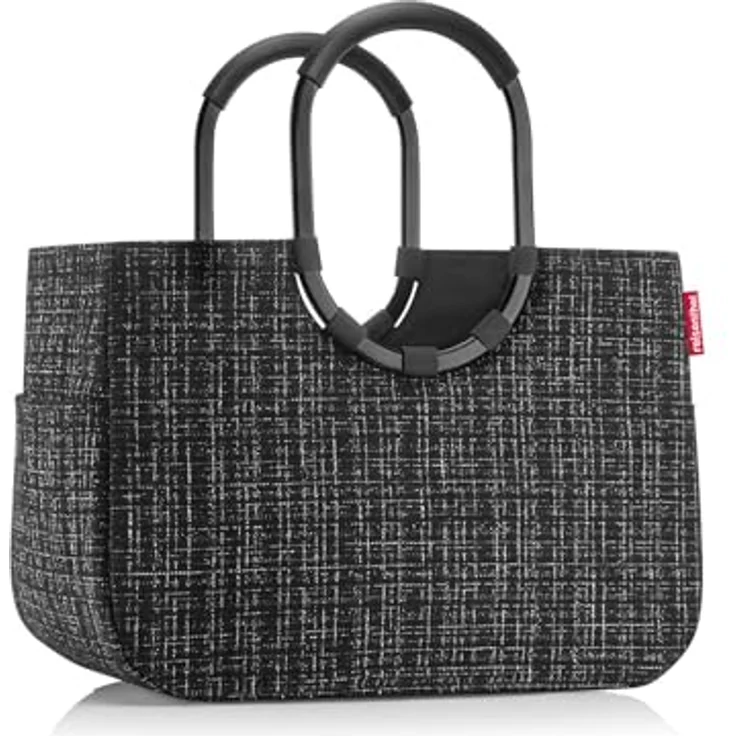 reisenthel loopshopper L bouclé black, Stabile Tasche mit wasserabweisendem Material und praktischen Fächern aus recycelten PET-Flaschen, 25 l Volumen – Bild 1
