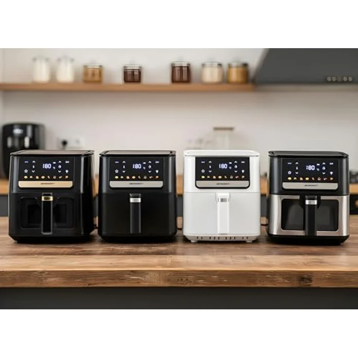Berdsen Heißluftfritteuse BD-662, 1700 Watt, 6,5 Liter, 8 voreingestellte Programme, Schwarz – Bild 2