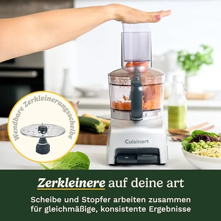 Cuisinart FlexPrep® 1,1L Küchenmaschine, All-in-One Zerkleinerer mit Edelstahlklinge, Raspelscheibe & Schneebesen, BladeLock™-System, Ein-Knopf-Bedienung, Pulsfunktion – Bild 5