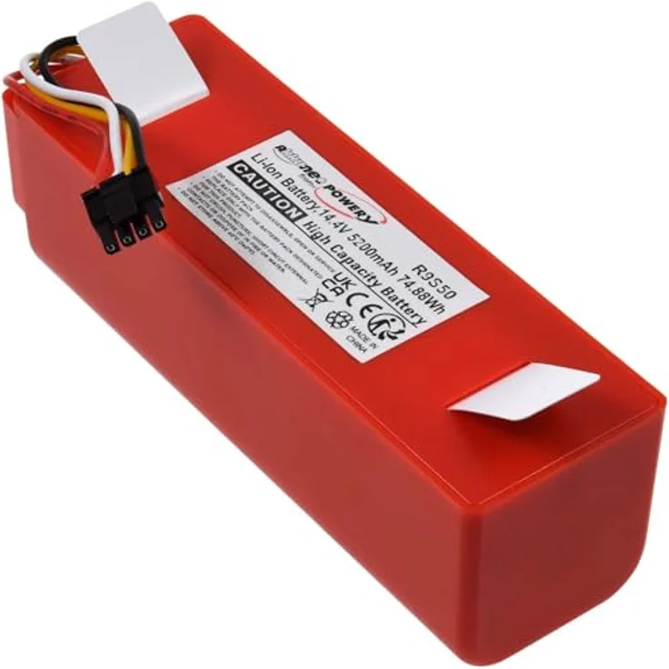 akku-net Akku für Saugroboter Roborock S7, 14,4V, Li-Ion, Orange, hohe Kapazität 5200mAh, kompatibel & sicher – Bild 2