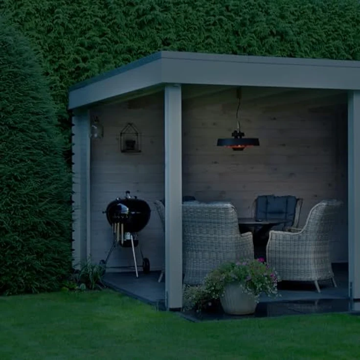 VONROC Infrarot Heizstrahler hängend, Deckenheizstrahler für Terrasse mit 2000 W, Fernbedienung und LCD-Display – Bild 6