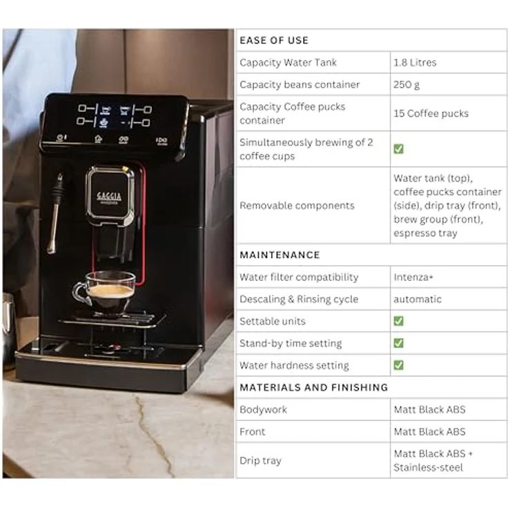 Gaggia RI8700-01 Magenta plus Kaffeevollautomat, schwarz – Bild 5