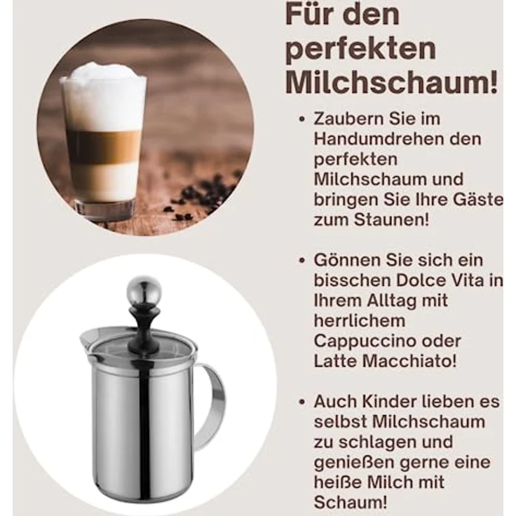 Cilio KP0000550269 Creamer-KP0000550269 Cappuccino Creamer, Edelstahl – Bild 4