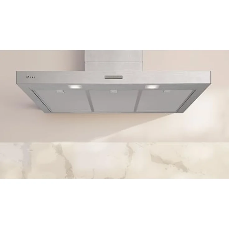 NEFF D95BCC2L0 N 50, Wandesse 90 cm, energiesparender Kondensatormotor, Dual-Filter-System, 3 Leistungsstufen, spülmaschinengeeignete Metallfettfilter, Metall-Optik, Made in Germany – Bild 4