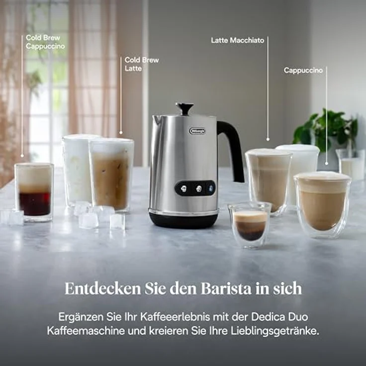 De'Longhi EMF3.M LatteMix, elektrischer Milchaufschäumer aus Metall, kompakt 11,5 cm hoch – Bild 4