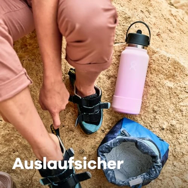 Hydro Flask Trinkflasche Standard Mouth 710 ml mit Wide Flex Straw Cap und TempShield™-Isolierung, hält Getränke bis zu 24 Stunden kalt, schwarz – Bild 3
