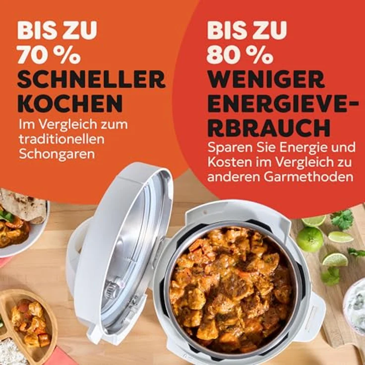 Instant Pot 7-in-1 Multikocher 5,7L – Schnellkochtopf, Schongarer, Dampfgarer, Joghurtbereiter, Edelstahl, Farbe Weiß – Bild 8