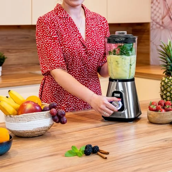 Teesa Easy EXPERT GO Bechermixer TSA3549, 1300 W, 1,5 l Glasbecher, 6 Edelstahlklingen, Eiszerkleinerungsfunktion, BPA-frei – Bild 5