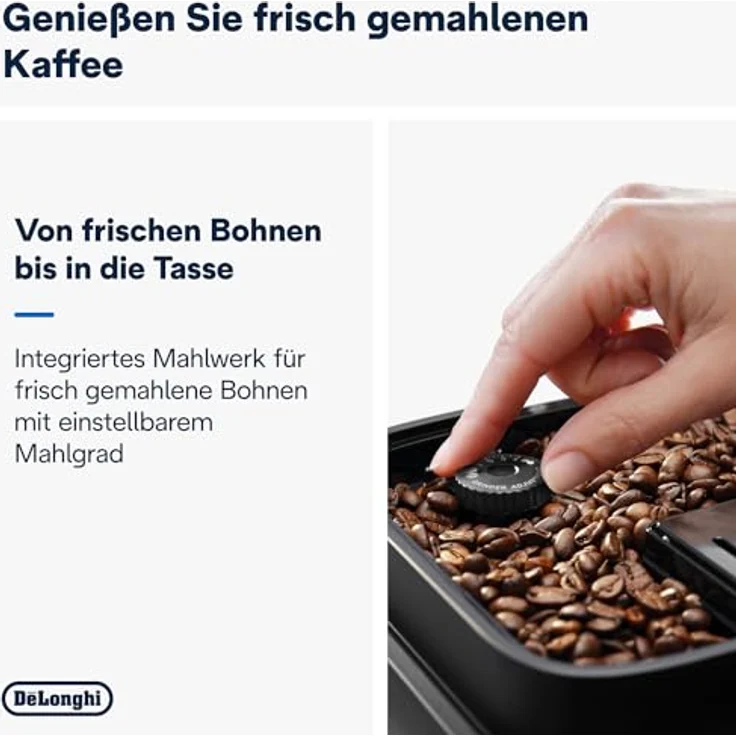 De'Longhi Magnifica Evo ECAM292.81.SB, Kaffeevollautomat mit Milchsystem, 7 Direktwahltasten, 2-Tassen-Funktion, Silber/Schwarz – Bild 3