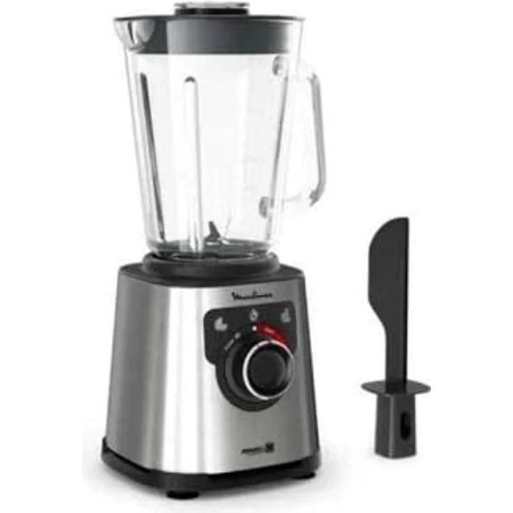 Moulinex Perfectmix+, Standmixer mit 1200 W Leistung, 1,5 l Glas Mixerschüssel, schwarz-silber transparent – Bild 1