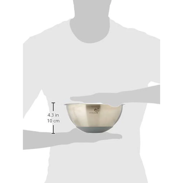 De Buyer Rutschfeste Bodengebäckschale 20cm, Spülmaschinenfest, Ideal zum Schlagen und Erwärmen im Wasserbad – Bild 5