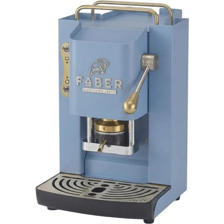 Faber Coffee Machines Faber Pro Deluxe 3.0, Kaffeepadmaschine mit Messing-Details, ESE-Pads, Glas-Wassertank und magnetisch abnehmbarer Brühgruppe