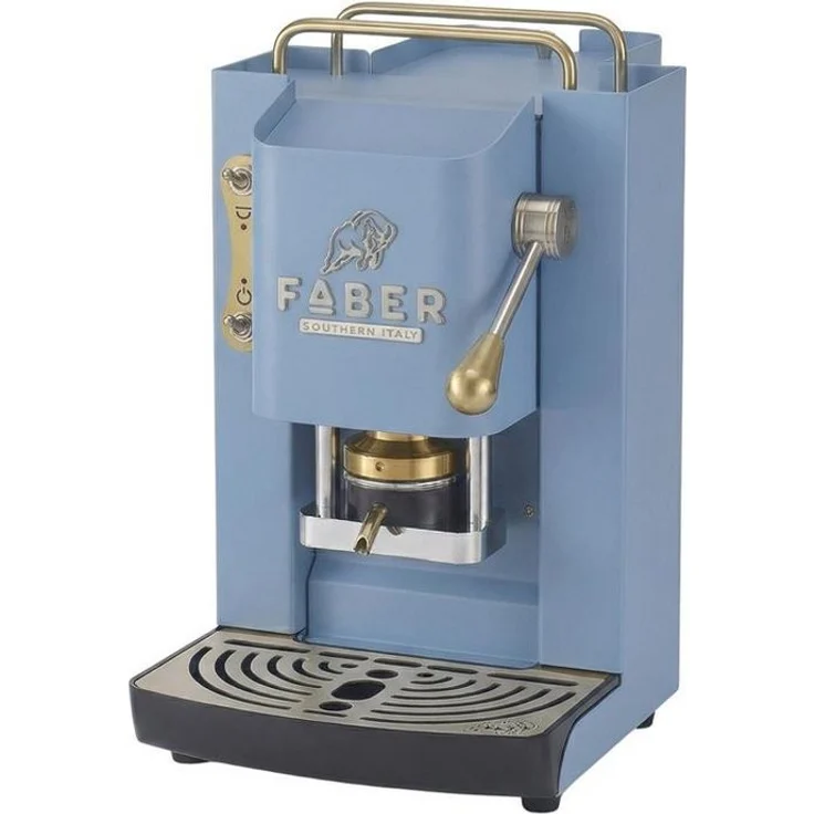 Faber Coffee Machines Faber Pro Deluxe 3.0, Kaffeepadmaschine mit Messing-Details, ESE-Pads, Glas-Wassertank und magnetisch abnehmbarer Brühgruppe