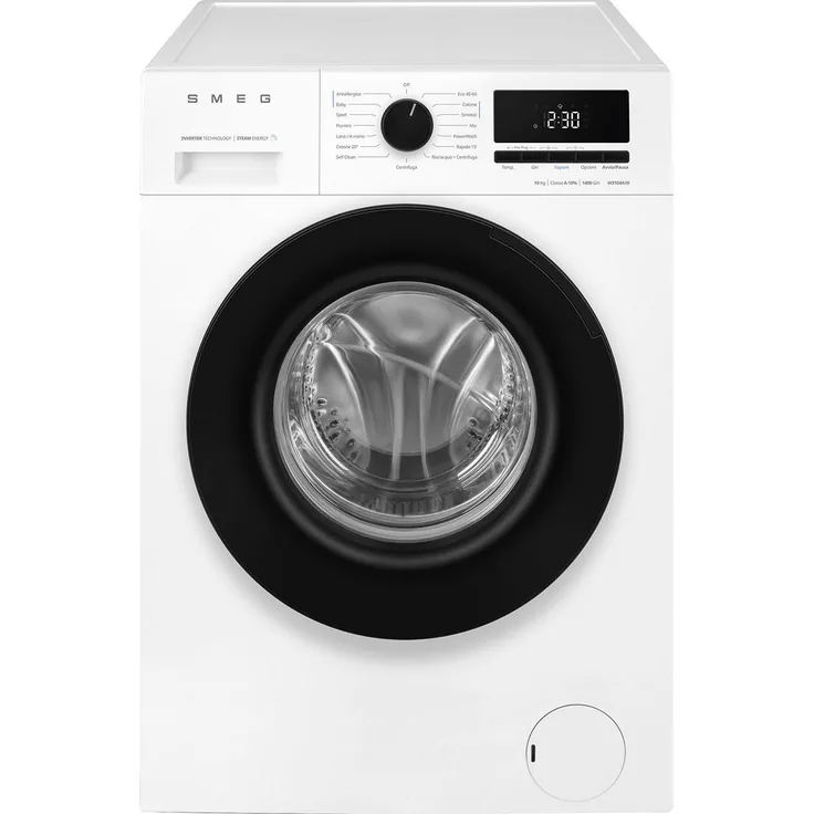 Smeg W3104A10, Frontlader Waschmaschine mit 10 kg Kapazität und 1400 RPM, weiß