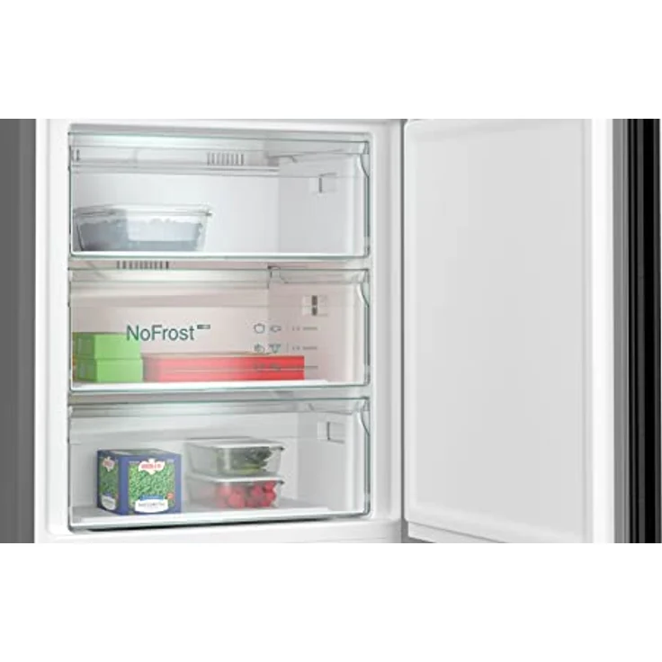 Siemens KG49NAXCF iQ500 XXL-Kühl-Gefrier-Kombination, 203 x 70 cm, 337 L Kühlen + 145 L Gefrieren, hyperFresh ideal Kühlung für Fisch und Fleisch, noFrost, freezerLight - ideal Ausleuchtung – Bild 5