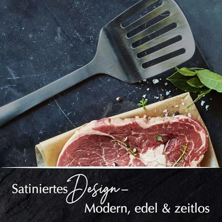 Stanley Rogers Küchenhelfer Set, 5-teiliges Premium Kochbesteck aus rostfreiem Edelstahl, schwarz, mit ergonomischen Griffen und platzsparender Aufbewahrung – Bild 4