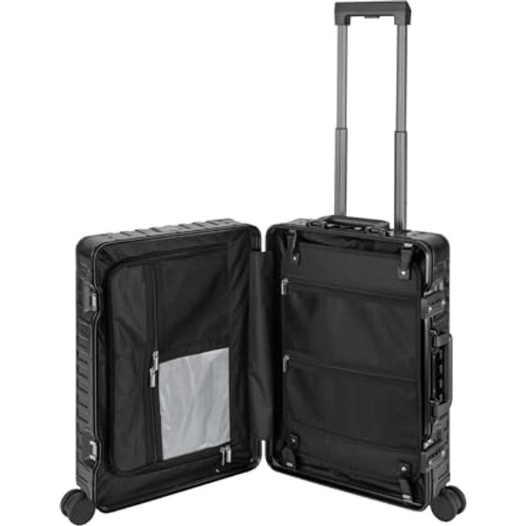 Travelhouse Tokyo Alu Reisekoffer Schwarz Bordkoffer Hartschalenkoffer Reisegepäck Reisetrolley Trolley Handgepäckkoffer Kabinenkoffer 2X TSA Zahlenschloss Handgepäck 41,5L – Bild 2
